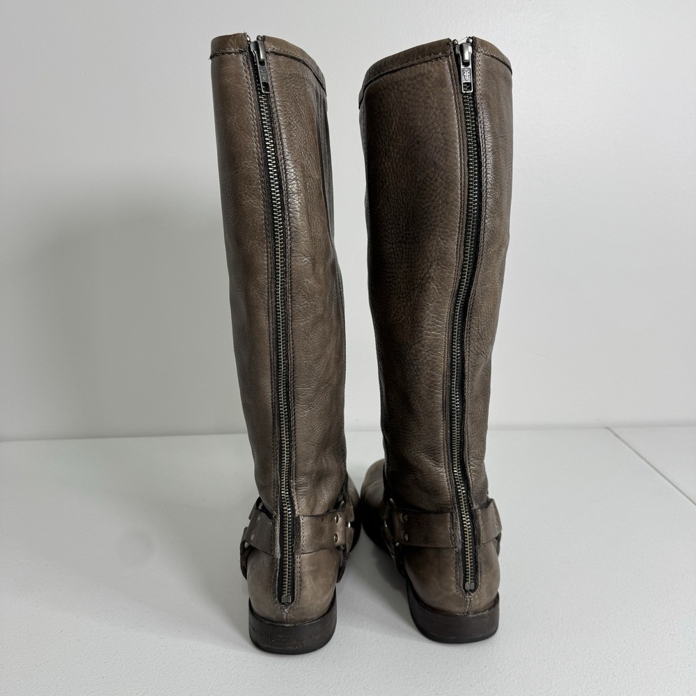 Frye Philip Harness Boots Womens 10B Brown Distressed Leather Riding Western - Picture 9 of 15